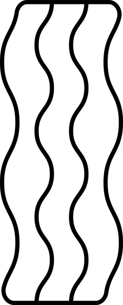 Black Line Art Of Salmon Icon. vector