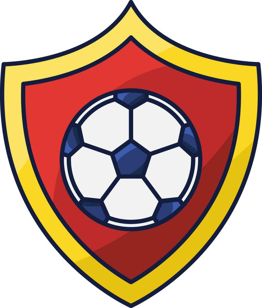 Soccer Ball With Shield Icon In Flat Style. vector