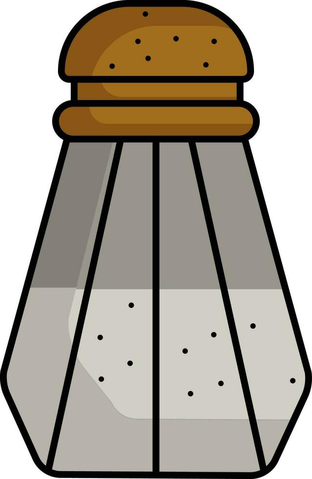Salt Or Pepper Shaker Bottle Icon In Grey And Brown Color. vector