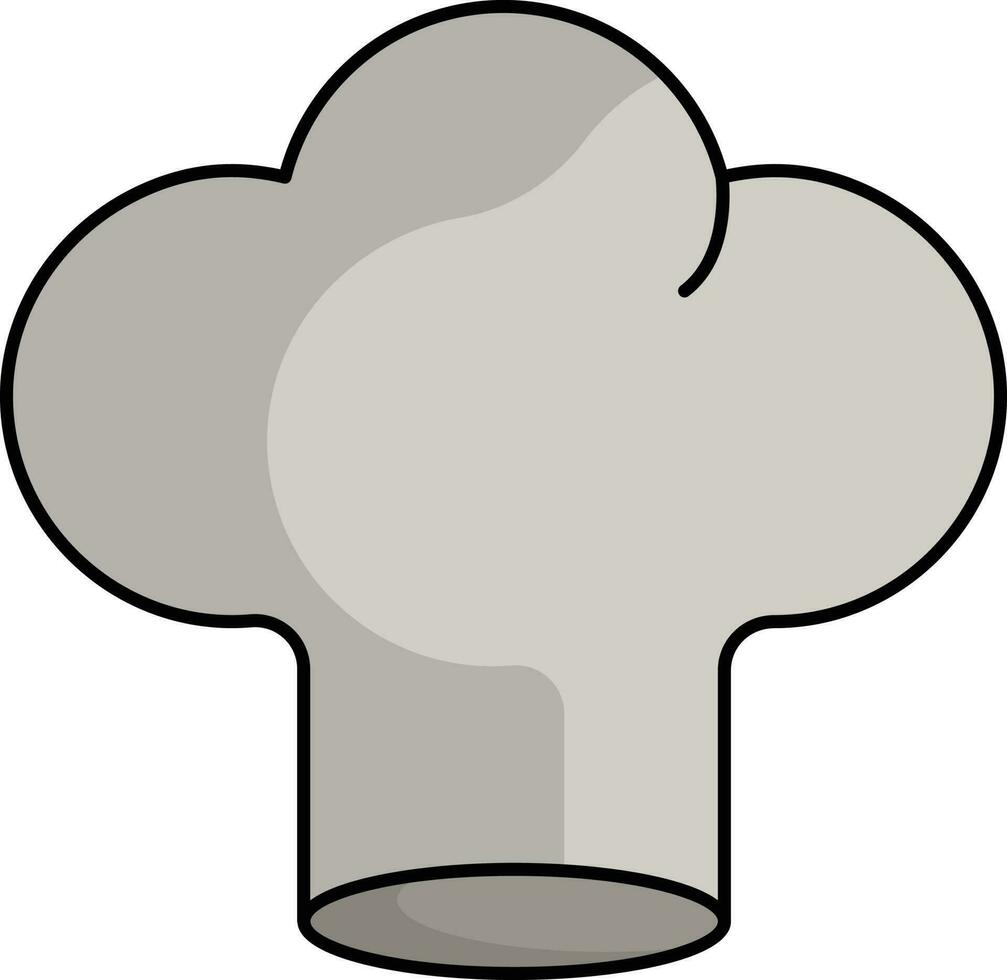 Isolated Chef Hat Icon In Grey Color. vector