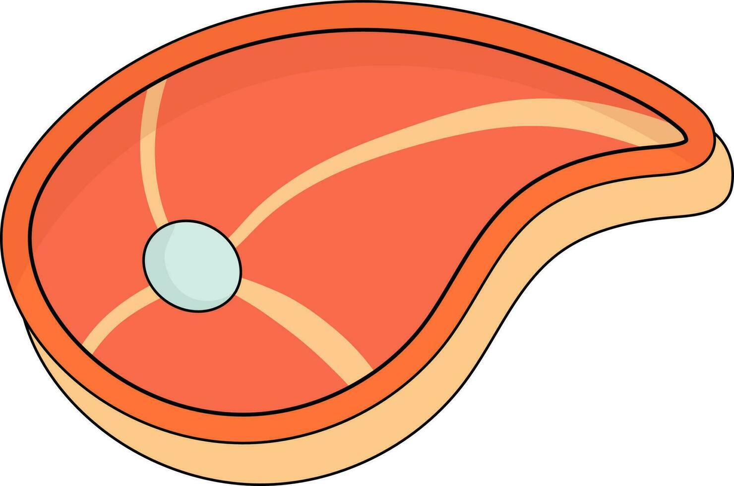 Orange Steak Piece Icon In Flat Style. vector