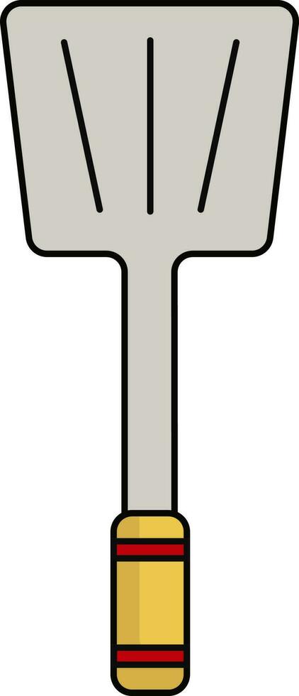 Flat Spatula Icon In Yellow And Red Color. vector