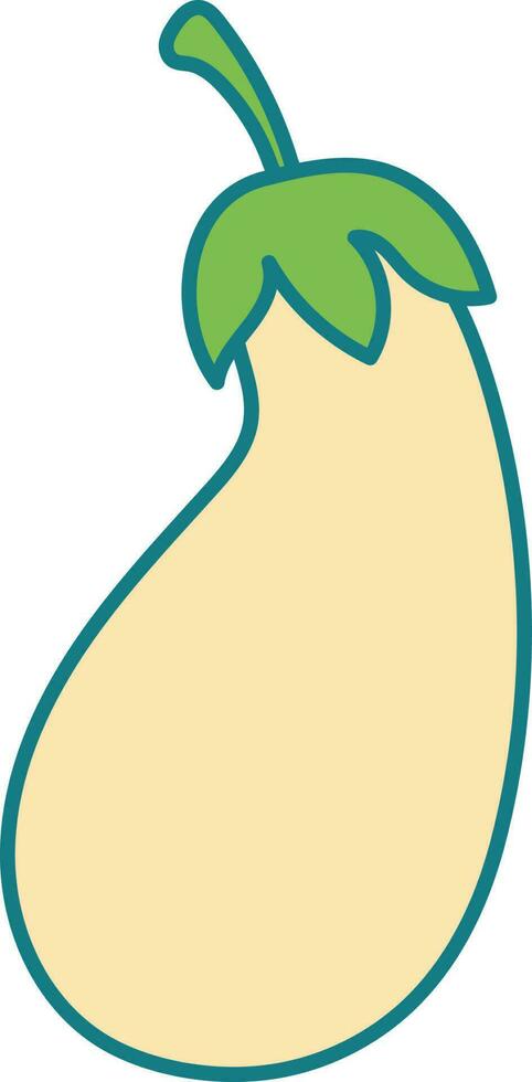 Yellow And Green Egg Plant Flat Icon. vector