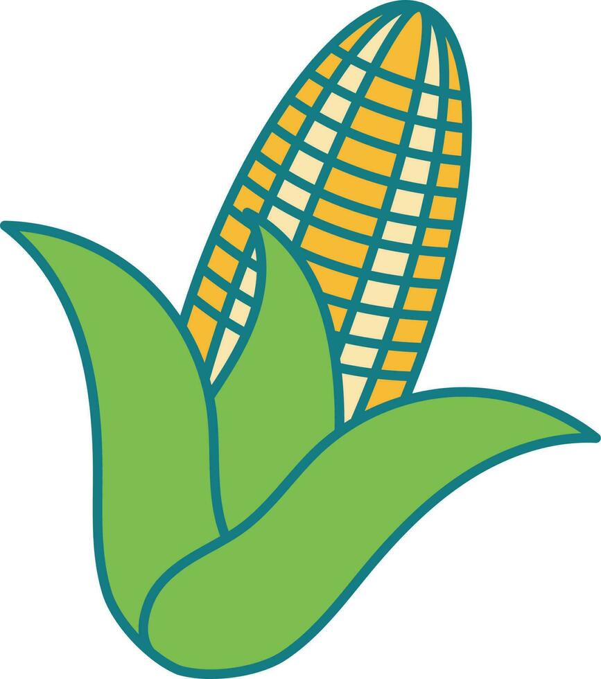 Isolated Corn Icon In Flat Style. vector