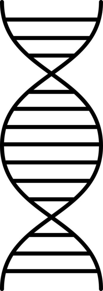 Black Linear DNA Structure Icon. vector