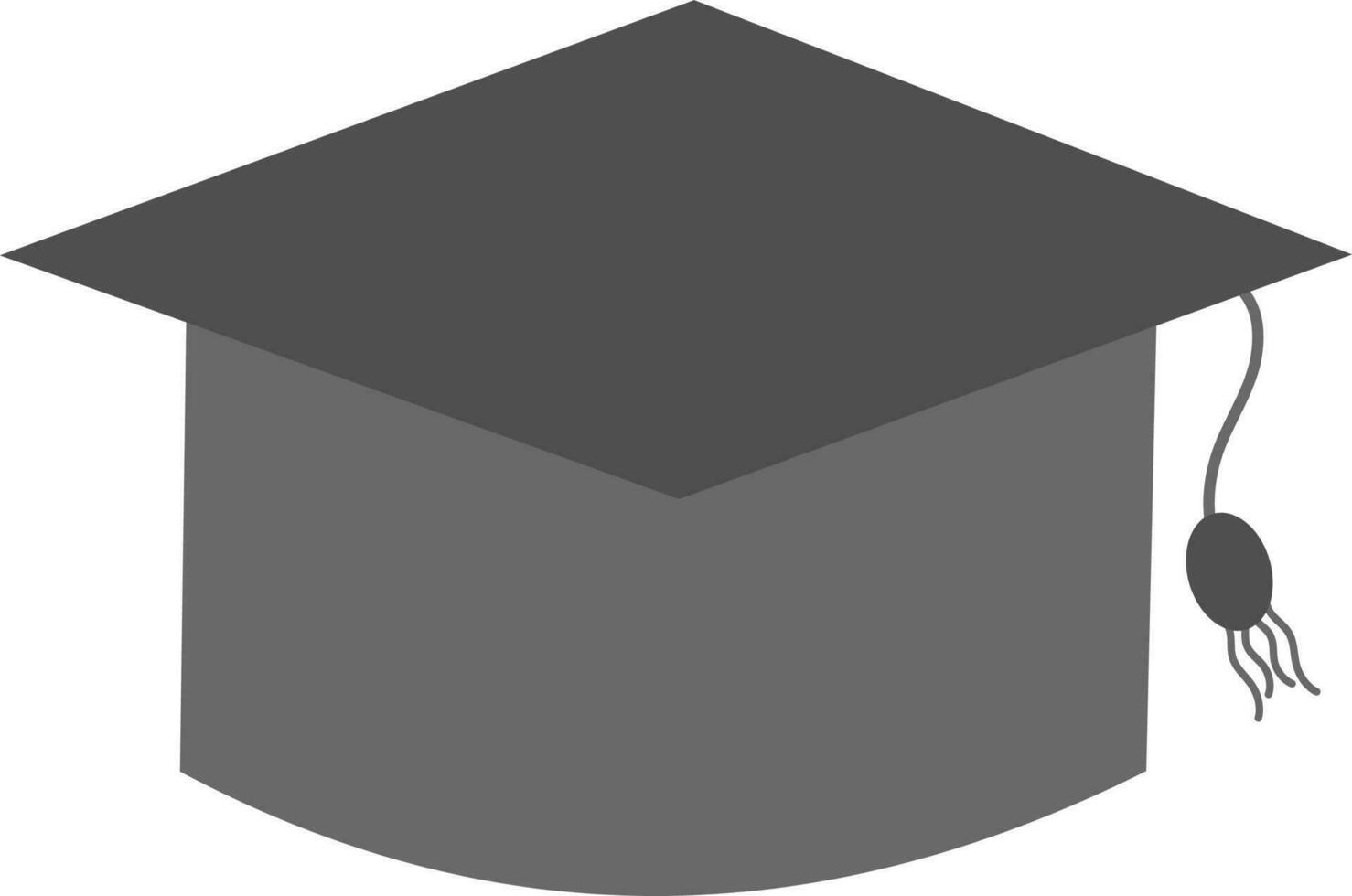 negro graduación gorra icono en plano estilo. vector