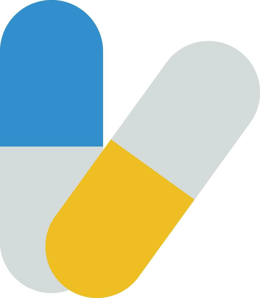 Flat style Capsule Or Tablets Colourful Icon. vector