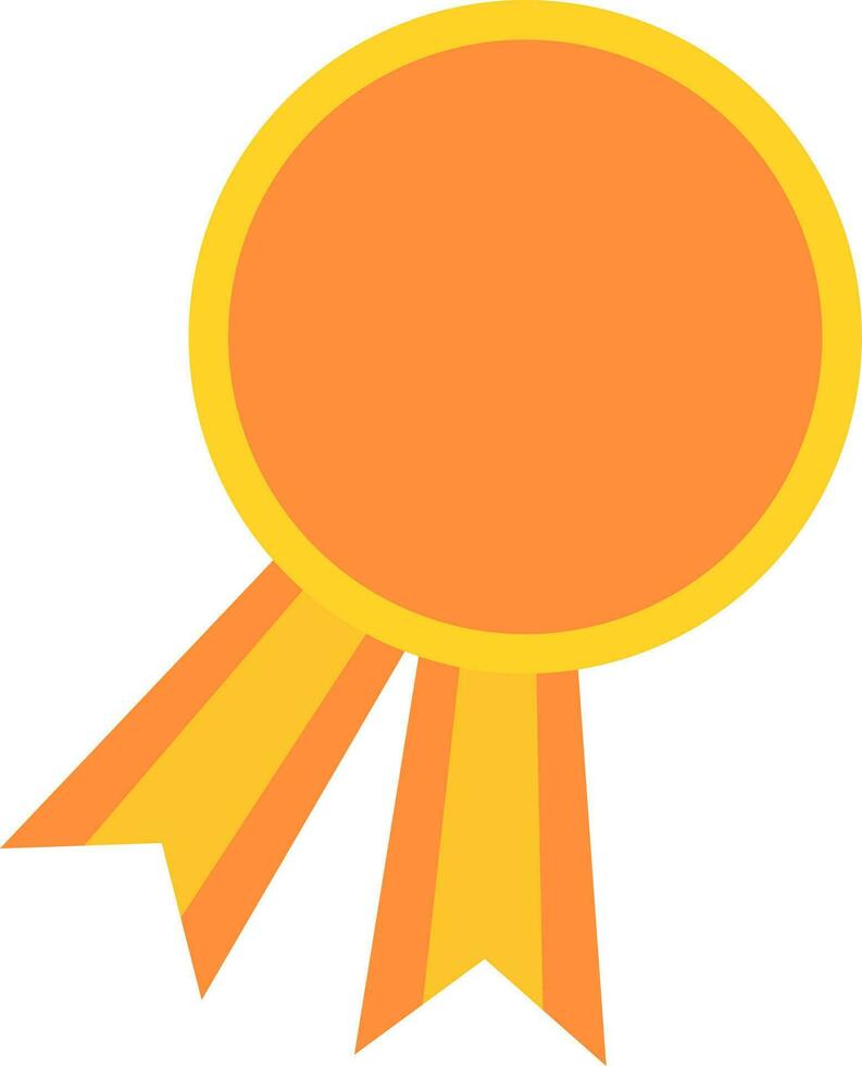 Copy Space Badge Medal Yellow And Orange Icon. vector