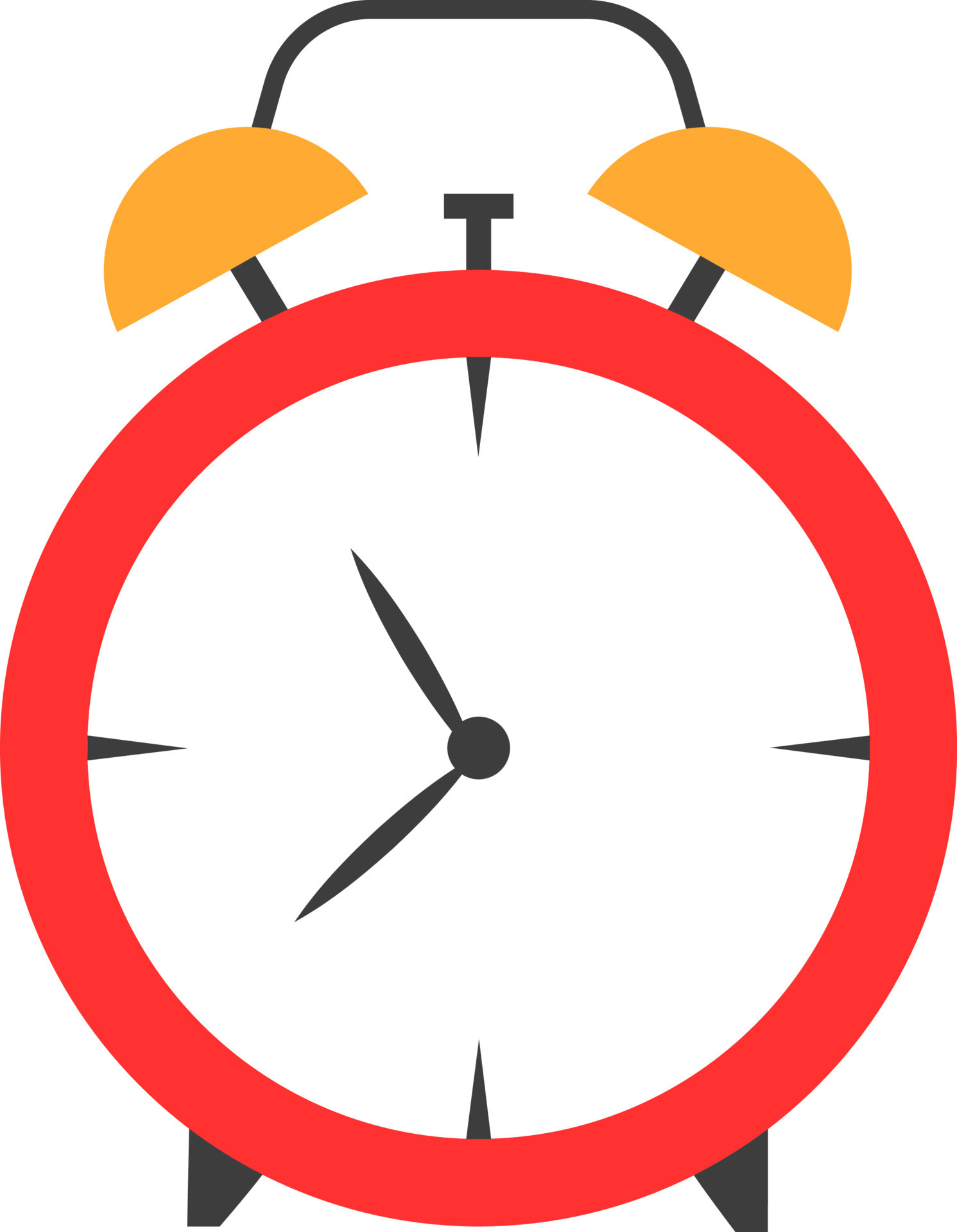 Flat Style Alarm Clock Icon In Red And Orange Color. 24180156 Vector