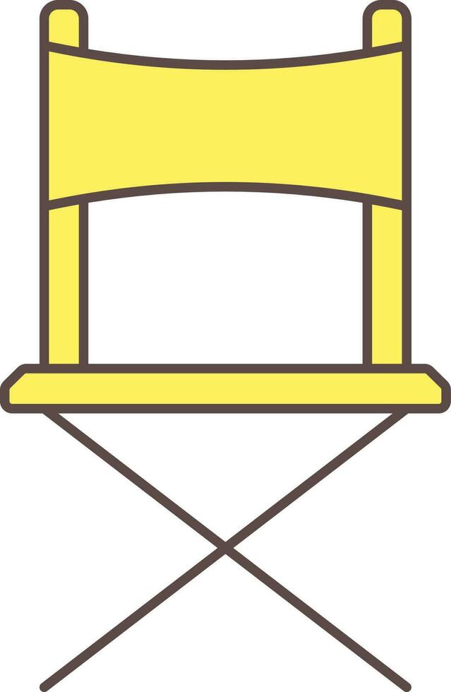 Director Chair Icon In Yellow Color. vector
