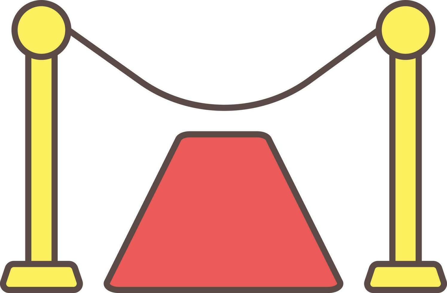 Rope Fence Icon In Yellow And Red Color. vector