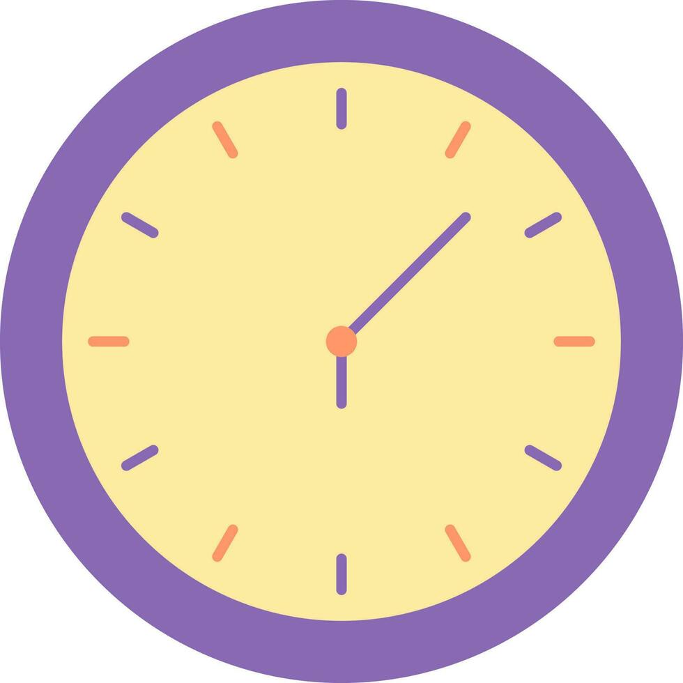 Isolated Clock Icon In Purple And Yellow Color. 24180176 Vector Art at