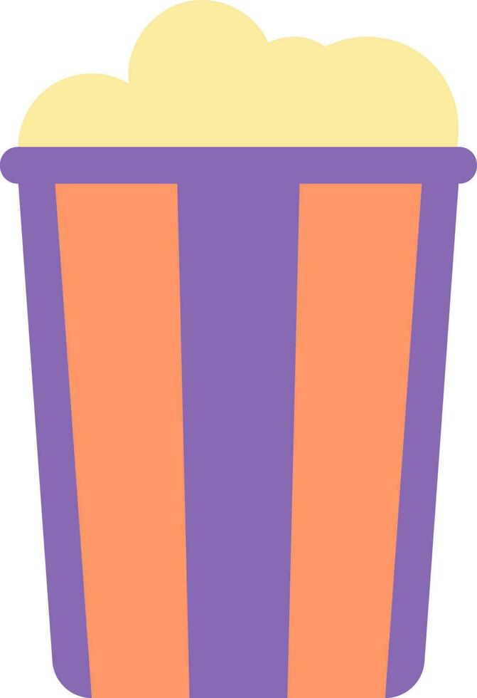 Colorful Popcorn Box In In Flat Style. vector