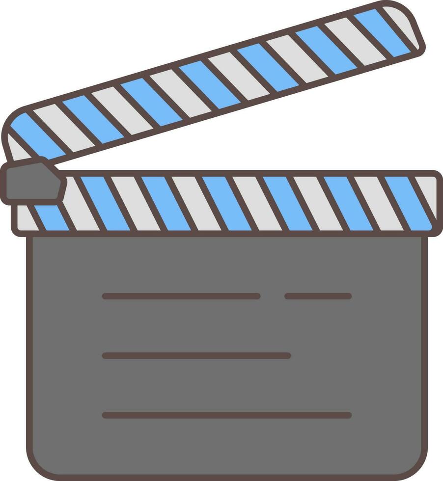 Clapperboard Icon In Gray And Blue Color. vector