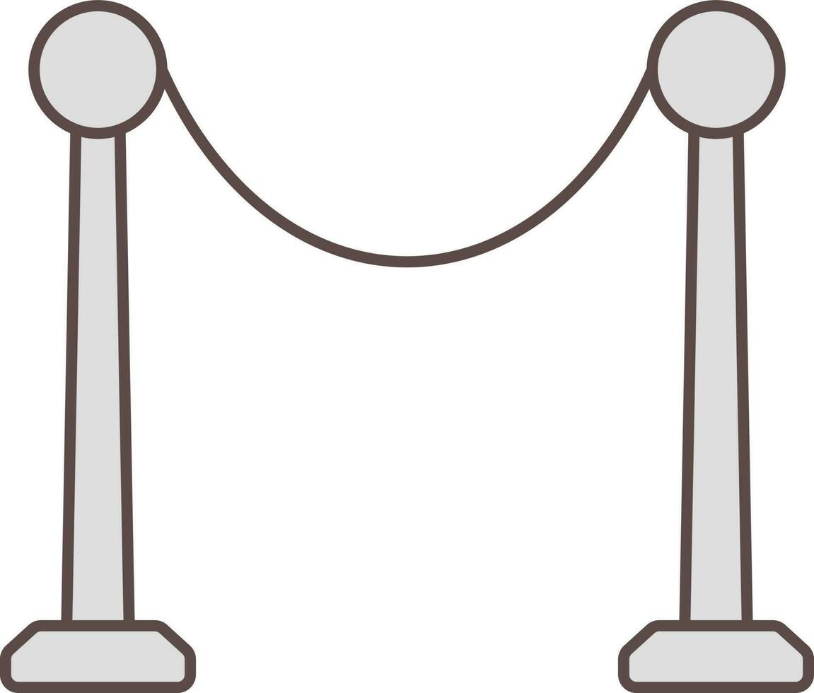 Rope Fence Icon In Gray Color. vector