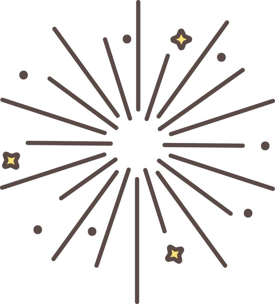 Firework Icon In Yellow And Brown Color. vector