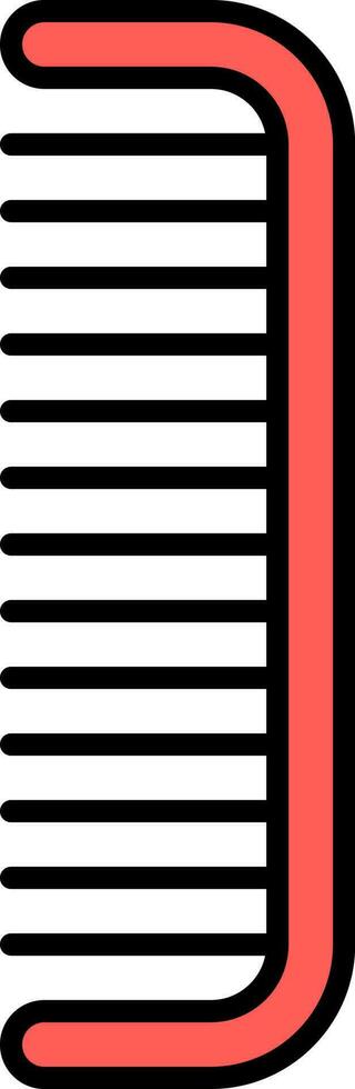 Red Comb Icon In Flat Style. vector