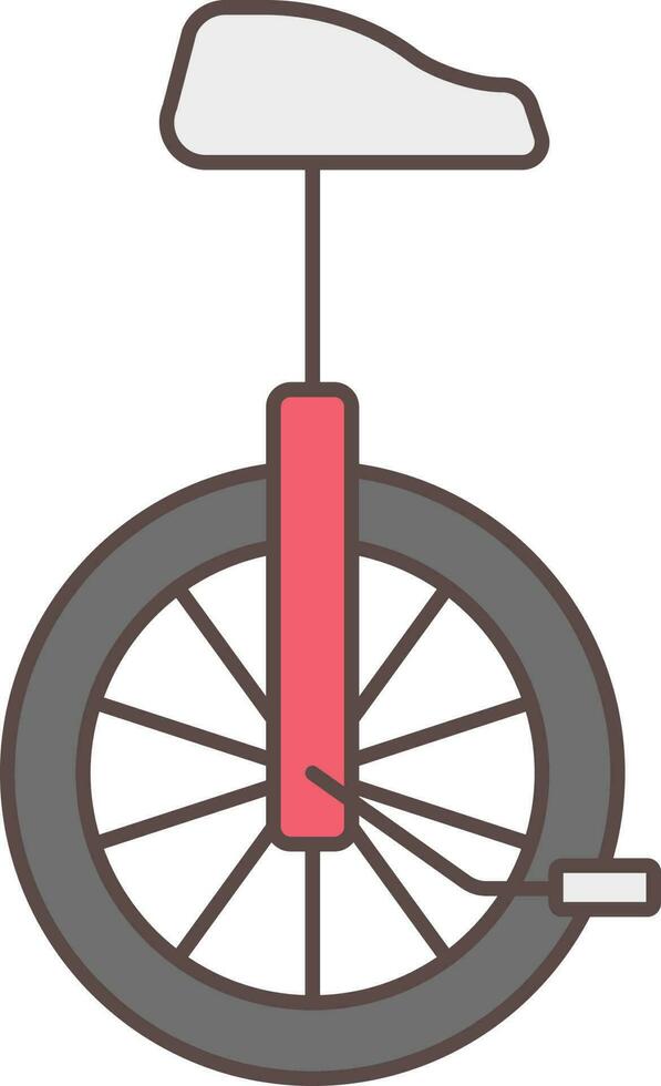 monociclo icono en gris y rojo color. vector