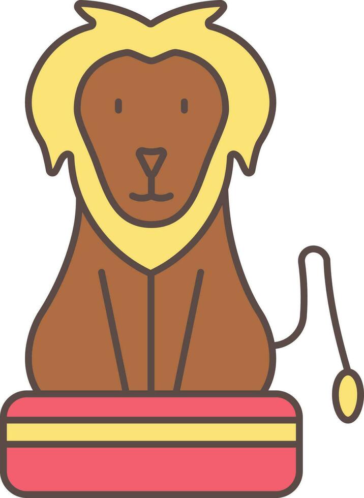 Colorful Circus Lion Icon. vector