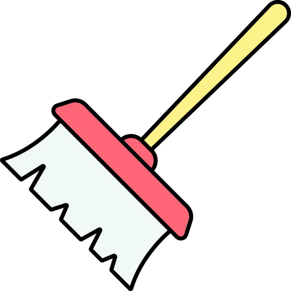Colorful Mop Icon In Flat Style. vector