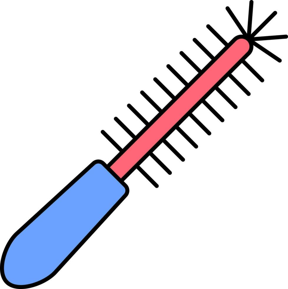 Toilet Brush Icon In Red And Blue Color. vector