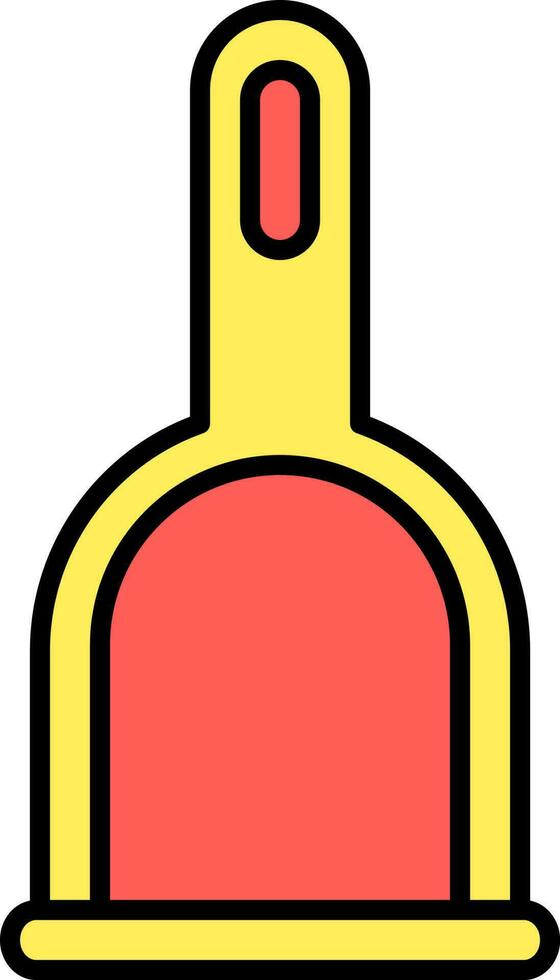 aislado recogedor plano icono en rojo y amarillo color. vector