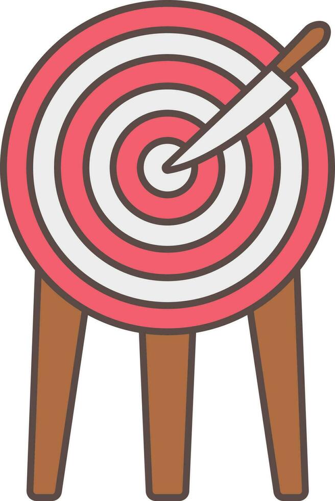 Colorful Knife Target Board Stand Icon. vector