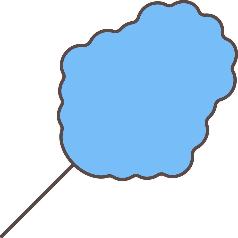 Cotton Candy Icon In Blue Color. vector