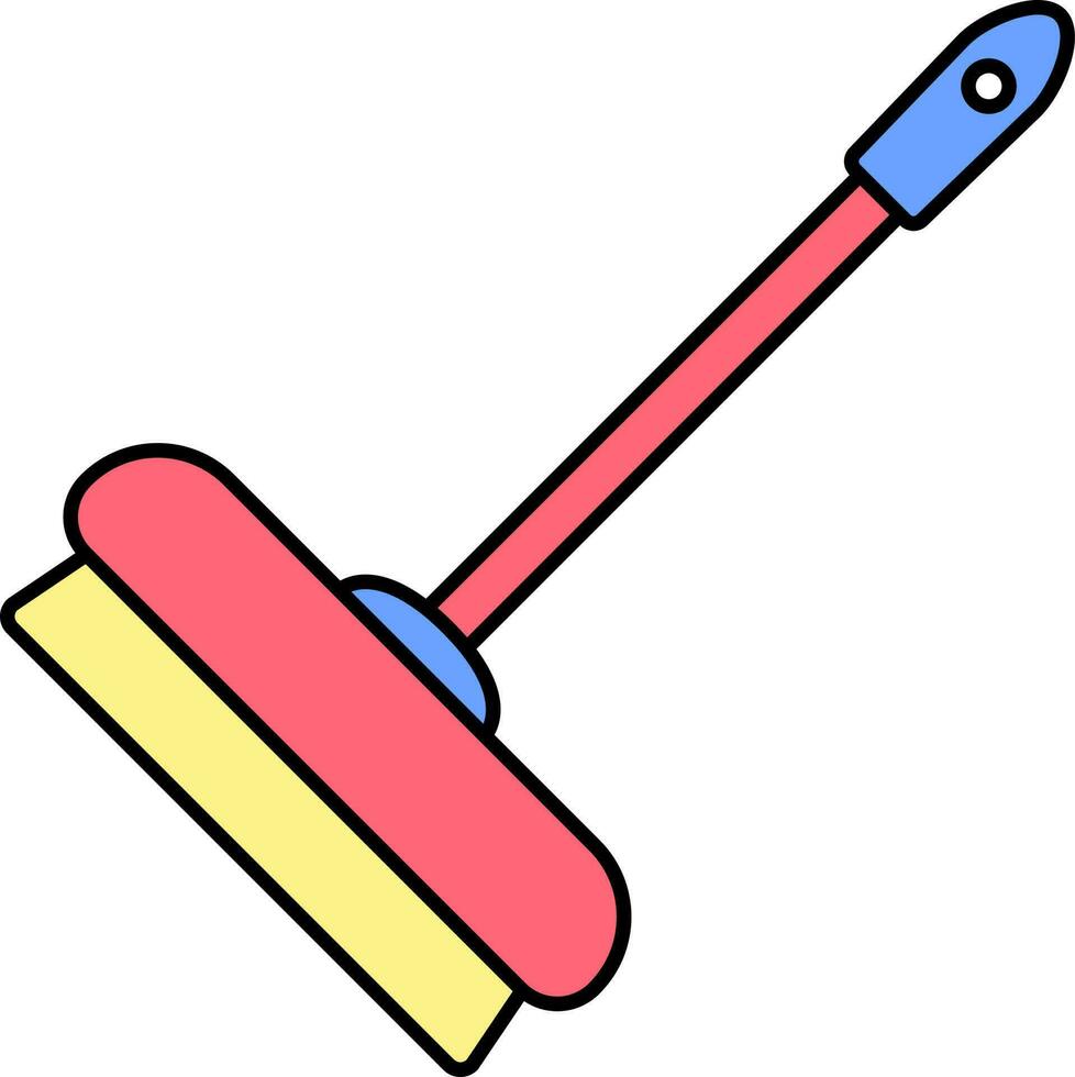 Floor Wiper Icon In Red And Yellow Color. vector