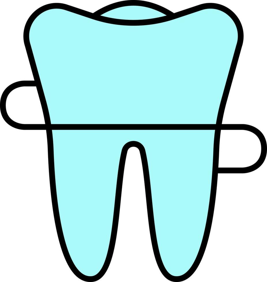 Teeth Cleaning Icon In Blue Color. vector