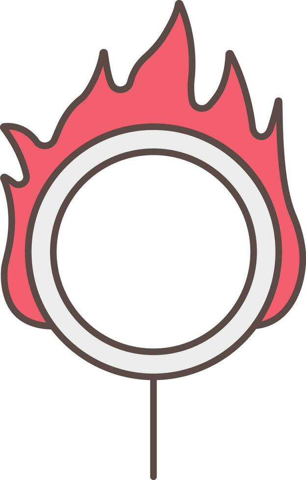 Ring Of Fire Icon In Red And Gray Color. vector