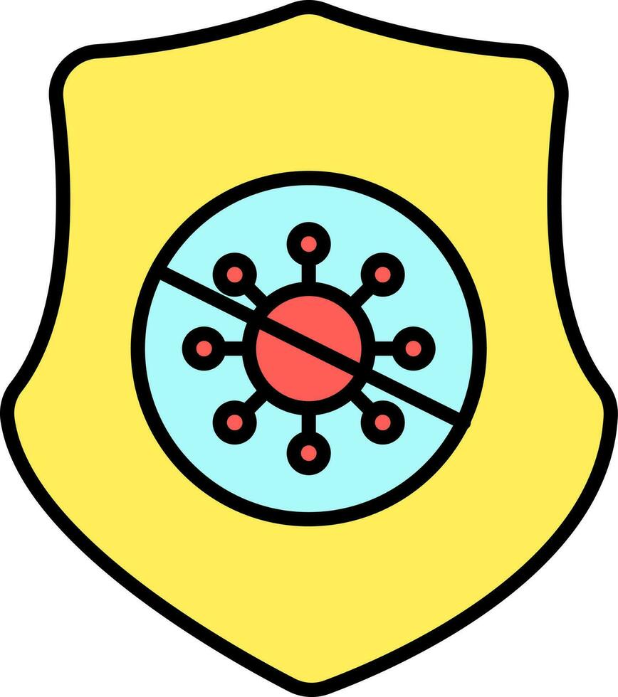 Colorful Virus Protection Icon In Flat Style. vector