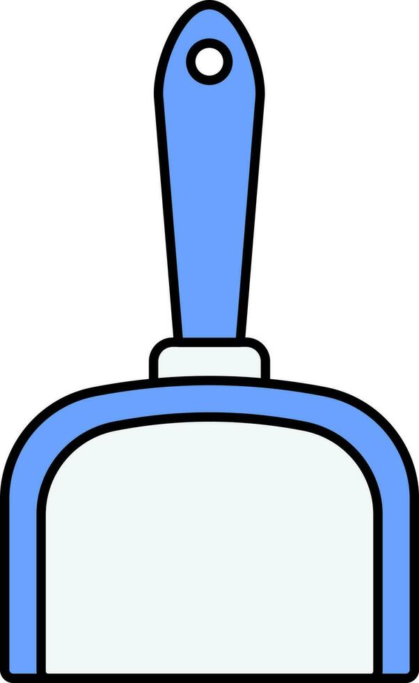 Dustpan Icon In Blue And White Color. vector