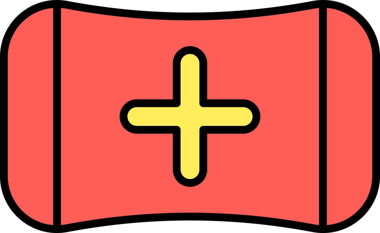 plano estilo médico jabón icono en rojo y amarillo color. vector