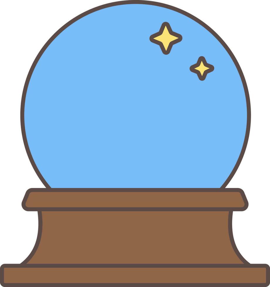 cristal pelota icono en azul y marrón color. vector