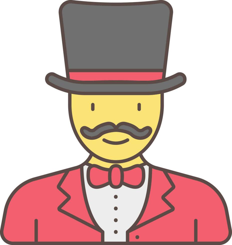 Illustration Of Colorful Magician Icon. vector