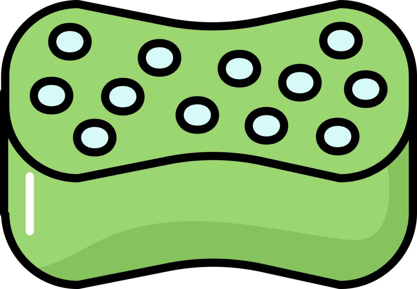 Sponge Icon In Blue And Green Color. vector