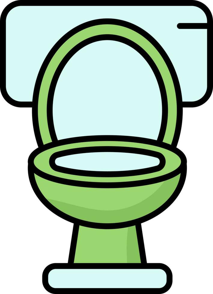 Toilet Commode Icon In Green And Blue Color. vector