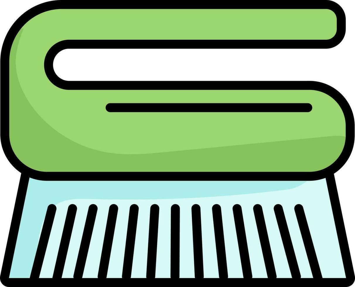 Scrub Brush Icon In Green And Blue Color. vector