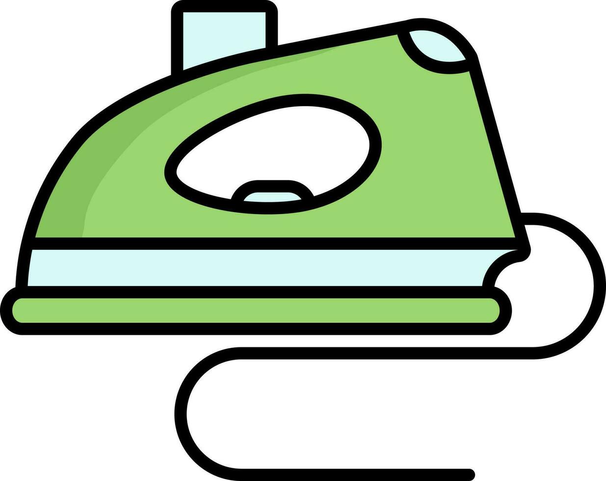 Iron Icon In Blue And Green Color. vector