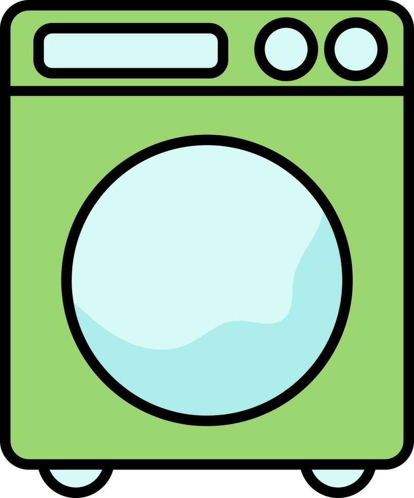 Washing Machine Icon In Green And Blue Color. vector