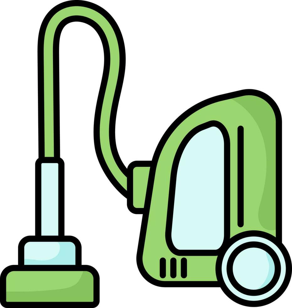 vacío limpiador icono en verde y azul color. vector