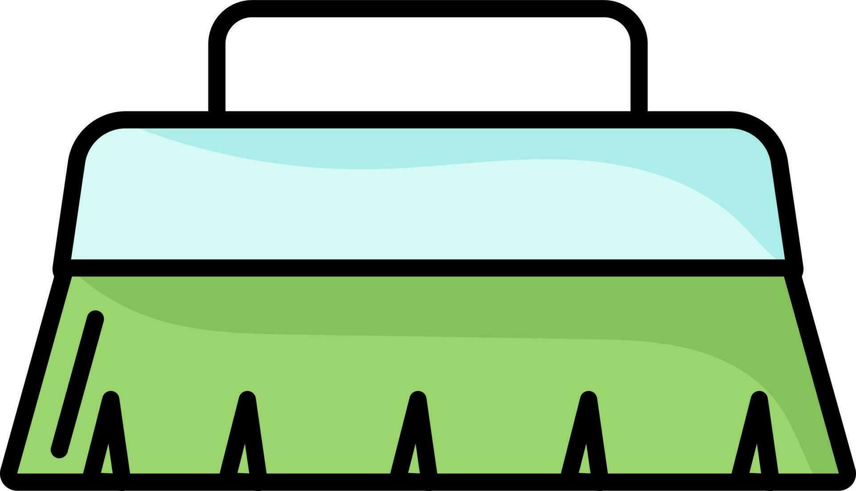 Cleaning Brush Icon In Green And Blue Color. vector