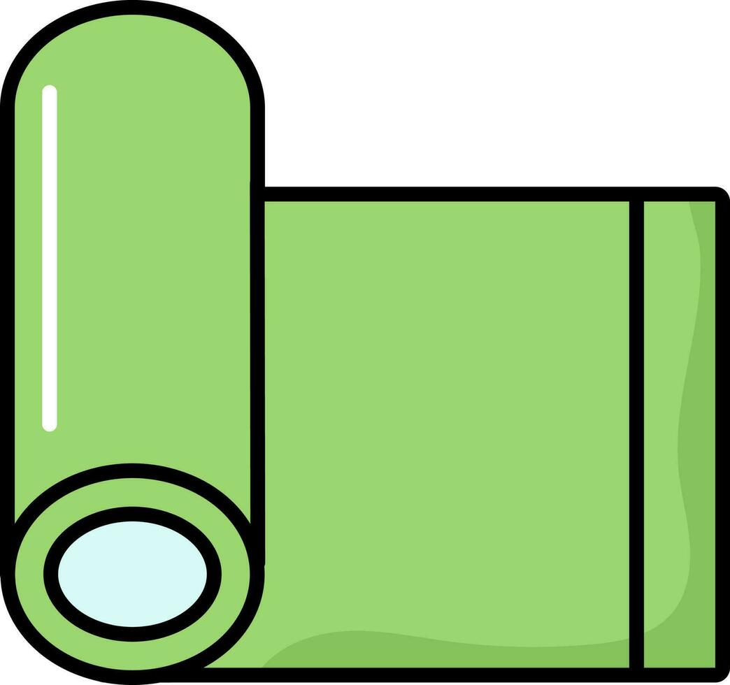 Carpet Roll Icon In Green And Blue Color. vector