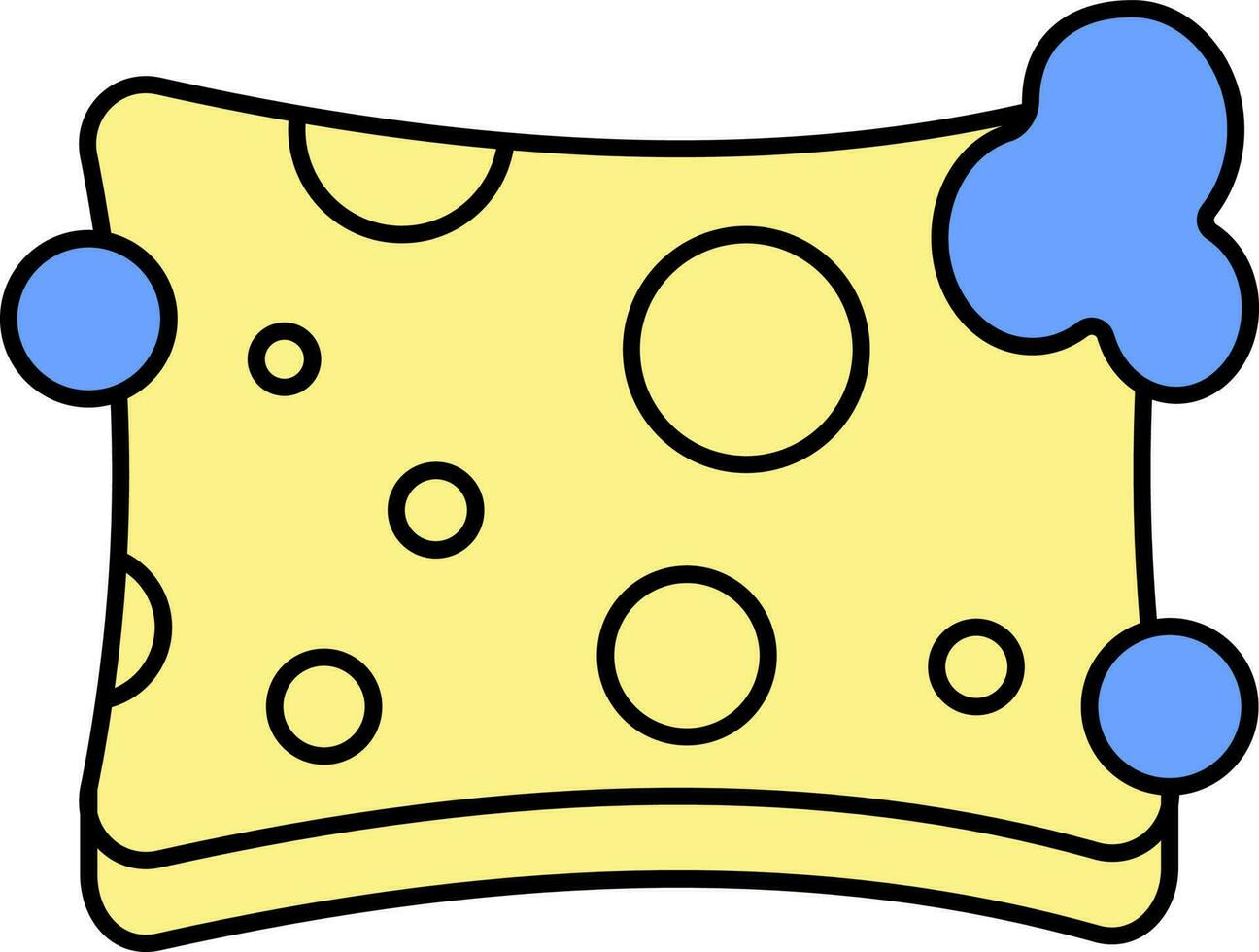 Sponge Icon In Blue And Yellow Color. vector