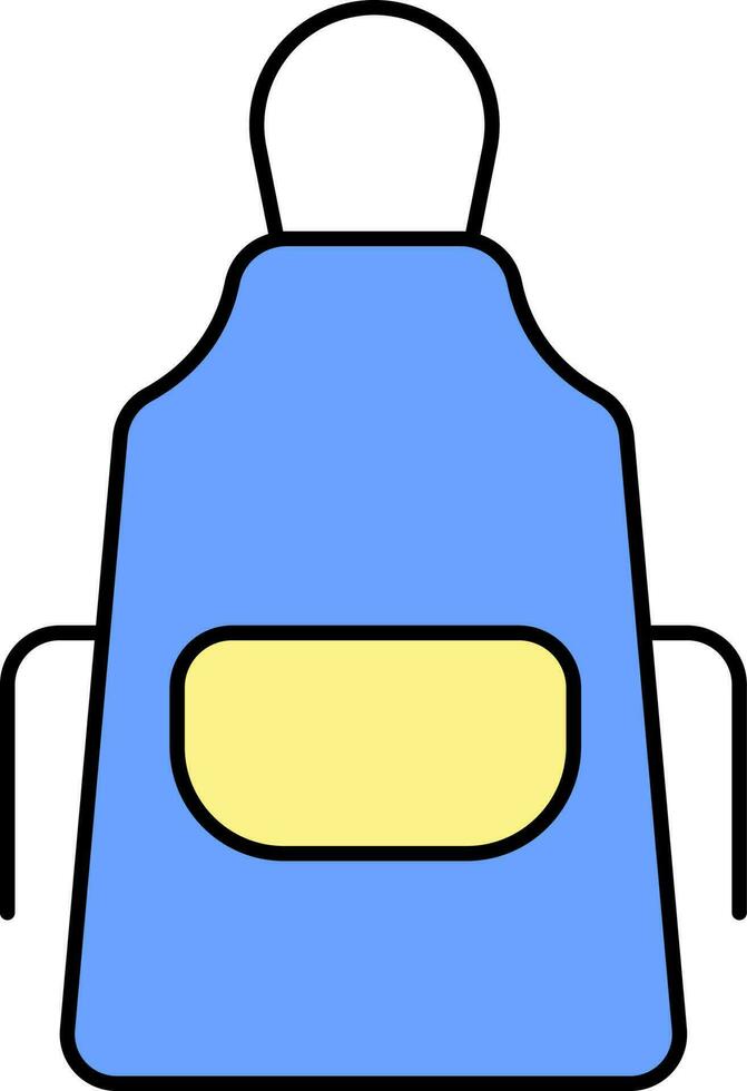 Apron Icon In Blue And Yellow Color. vector