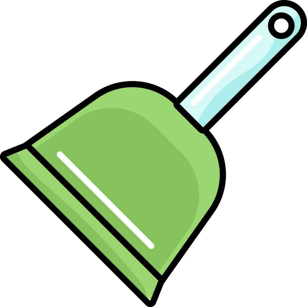 Dustpan Icon In Blue And Green Color. vector