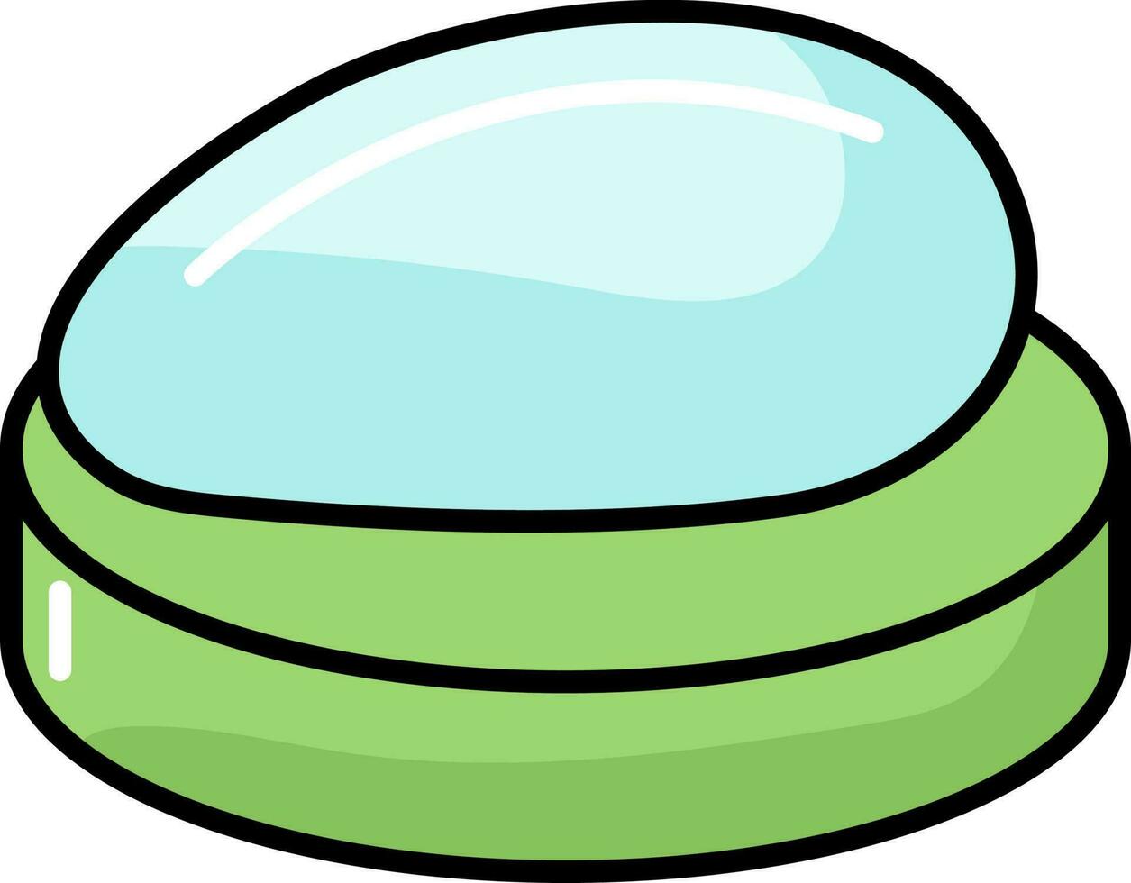 jabón plato icono en verde y azul color. vector