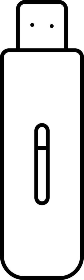 Isolated Flash Drive Icon In Black Outline. vector