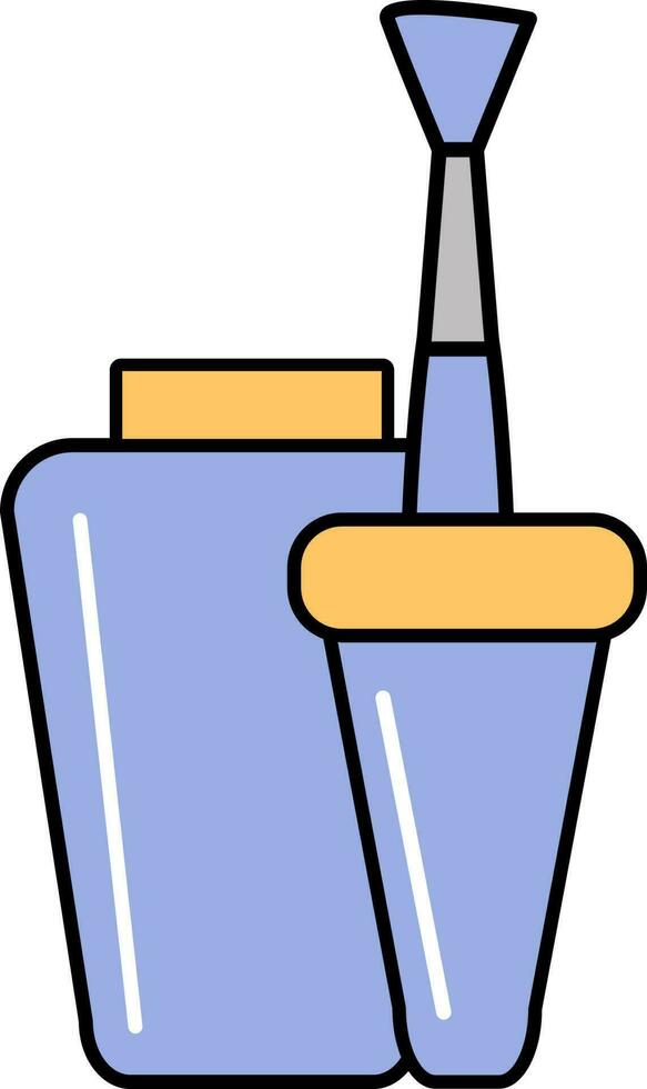 Nail Polish Icon In Blue And Yellow Color. vector